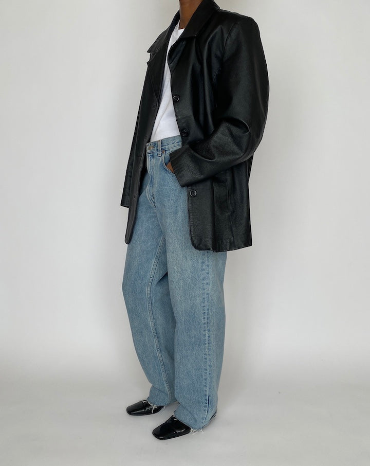 VINTAGE BLACK LEATHER JACKET 4630