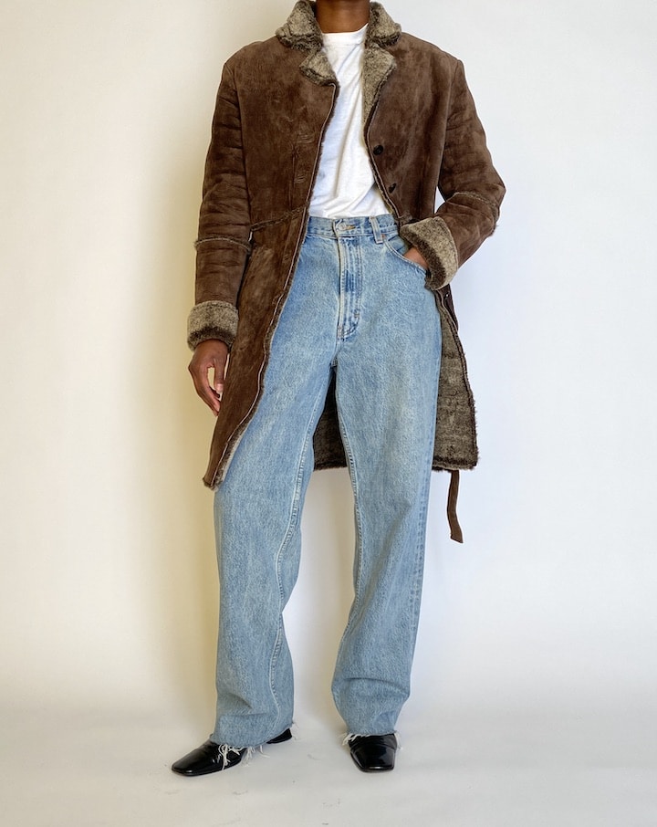 VINTAGE BROWN SUEDE COAT 4517