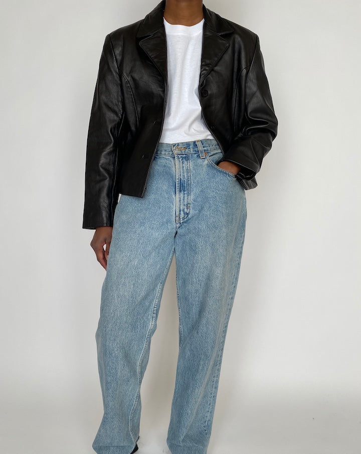 VINTAGE BLACK LEATHER JACKET 4652