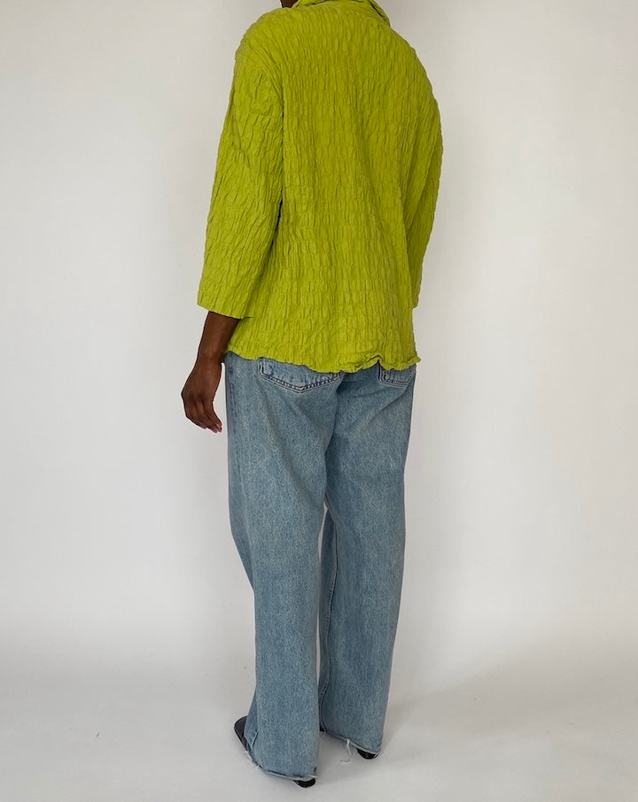 VINTAGE LIME GREEN TEXTURED TOP 4560