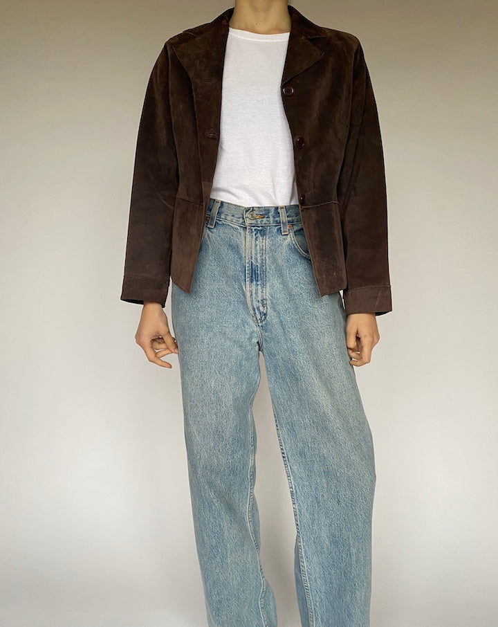 BROWN SUEDE LEATHER JACKET 4773