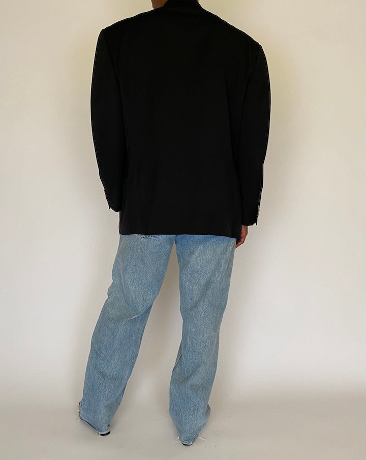 VINTAGE BLACK DOUBLE-BREASTED BLAZER 4454