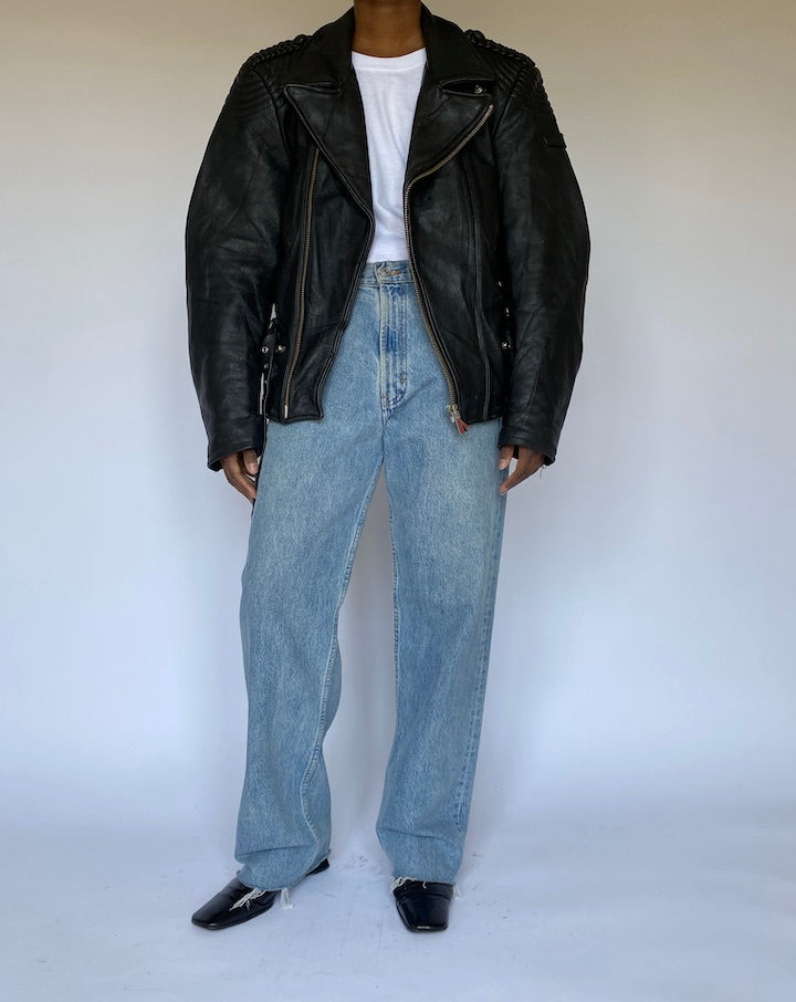 VINTAGE BLACK LEATHER JACKET 4931