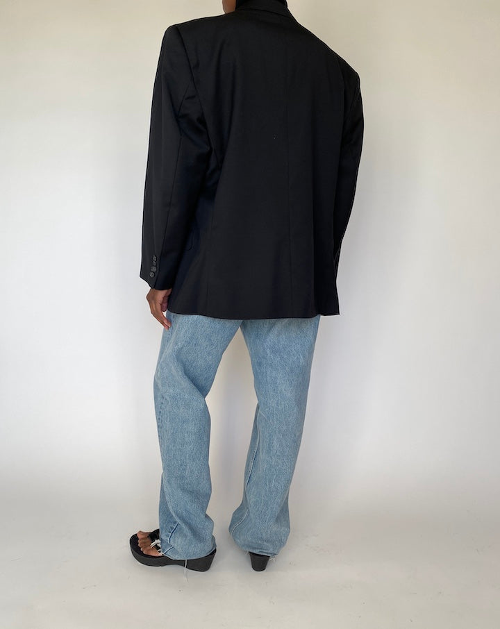 VINTAGE BLACK SINGLE-BREASTED BLAZER 4325
