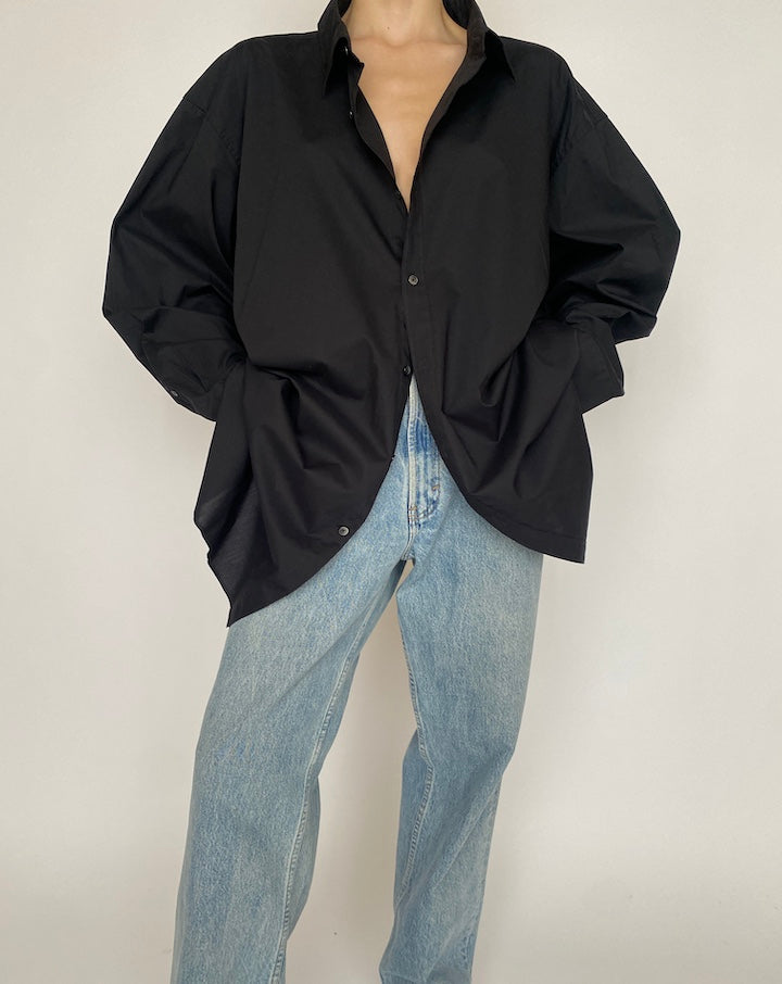 VINTAGE OVERSIZED BLACK SHIRT 4697
