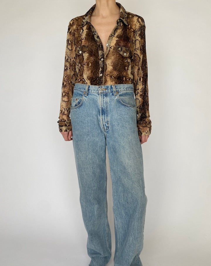 VINTAGE ANIMAL PRINTED BLOUSE 4769