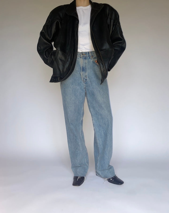 VINTAGE BLACK LEATHER JACKET 4762