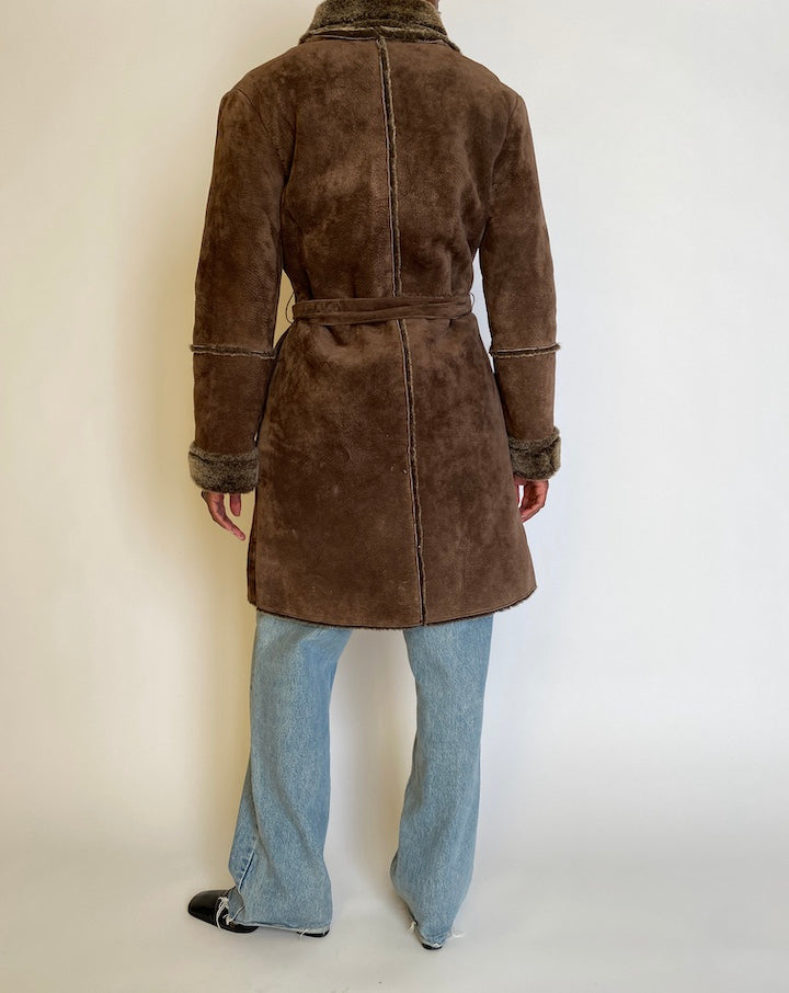 VINTAGE BROWN SUEDE COAT 4517