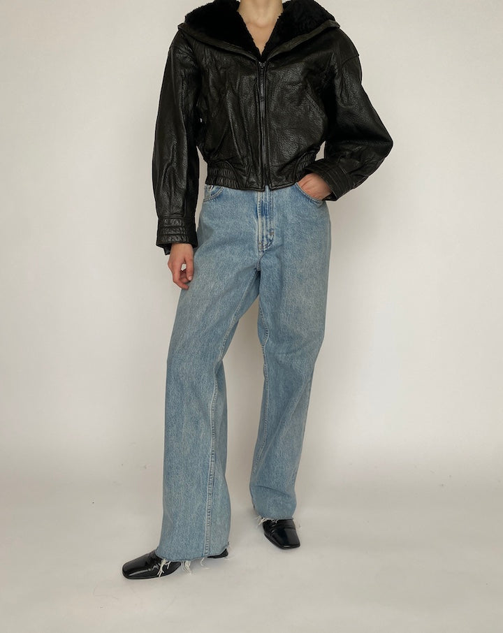 VINTAGE BLACK LEATHER JACKET 4684