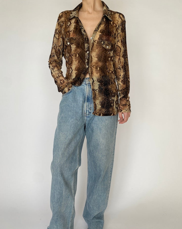 VINTAGE ANIMAL PRINTED BLOUSE 4769
