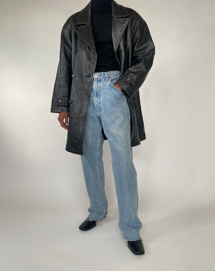 VINTAGE BLACK LEATHER JACKET 4371