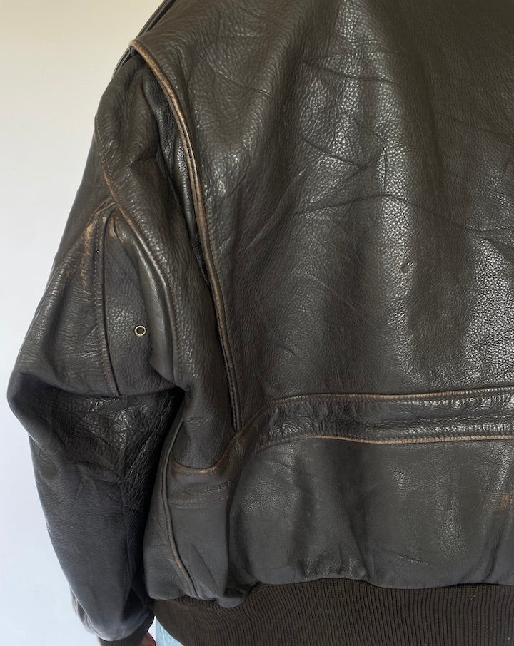 VINTAGE DARK BROWN LEATHER JACKET 4943