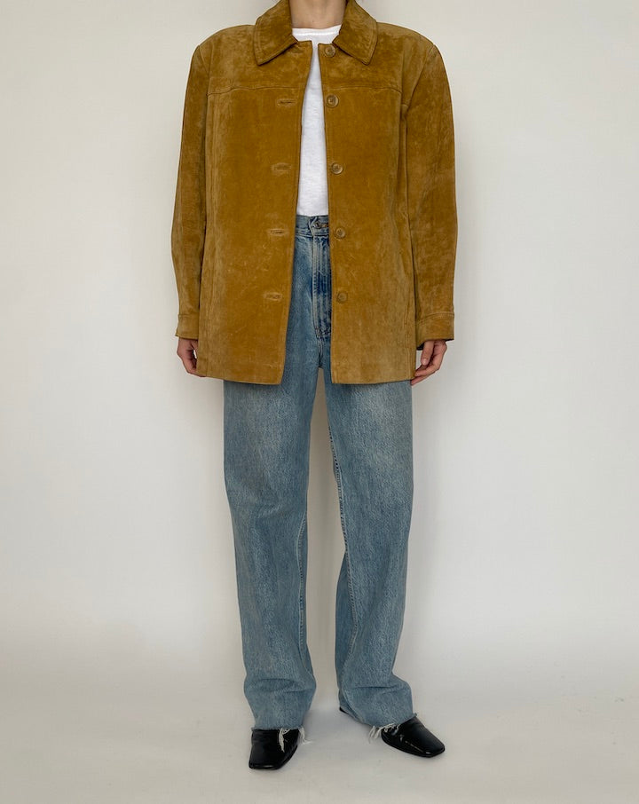 VINTAGE BEIGE SUEDE LEATHER JACKET 4573