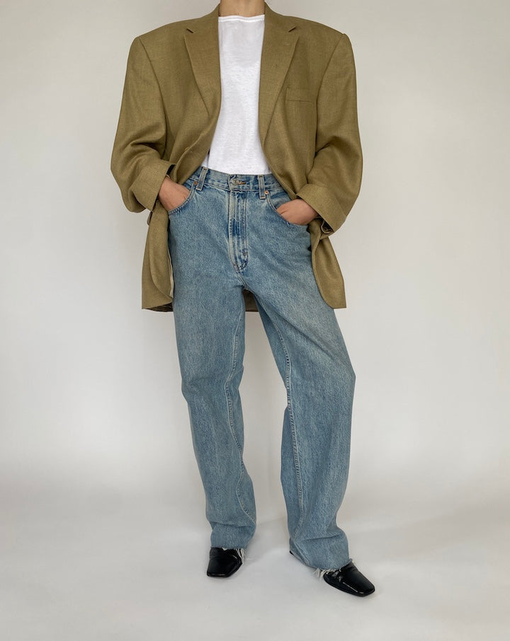VINTAGE BEIGE WOOL AND SILK BLAZER 4687