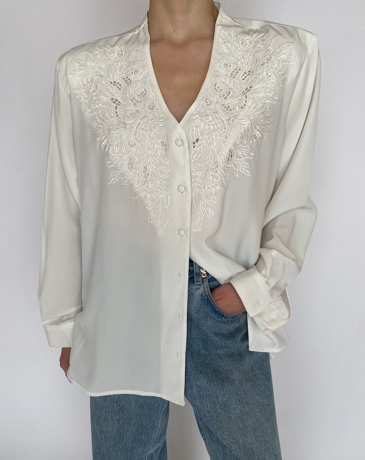 VINTAGE OVERSIZED WHITE BLOUSE 4715
