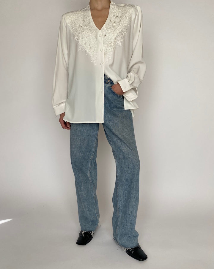 VINTAGE OVERSIZED WHITE BLOUSE 4715