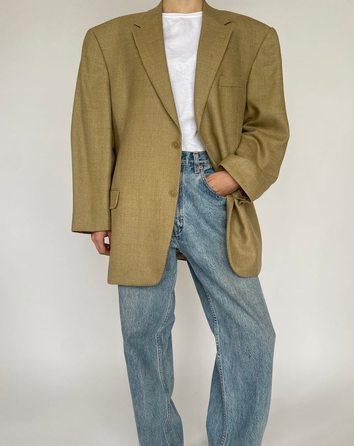 VINTAGE BEIGE WOOL AND SILK BLAZER 4687