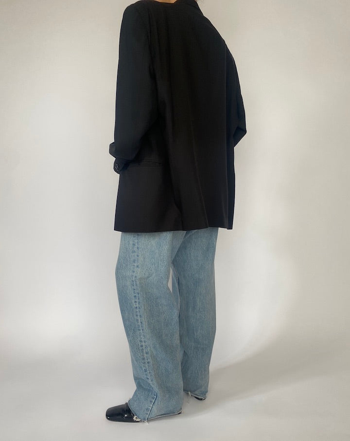 VINTAGE BLACK WOOL BLAZER 4676