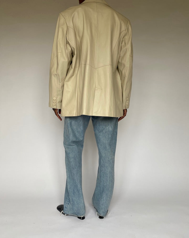 VINTAGE BEIGE LEATHER JACKET 4912