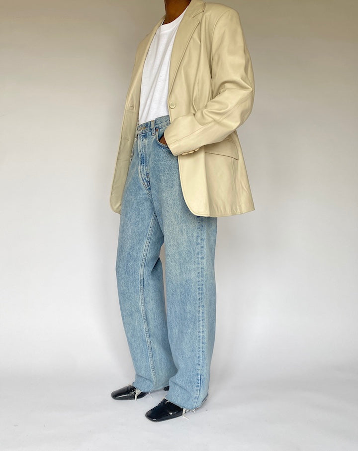 VINTAGE BEIGE LEATHER JACKET 4912