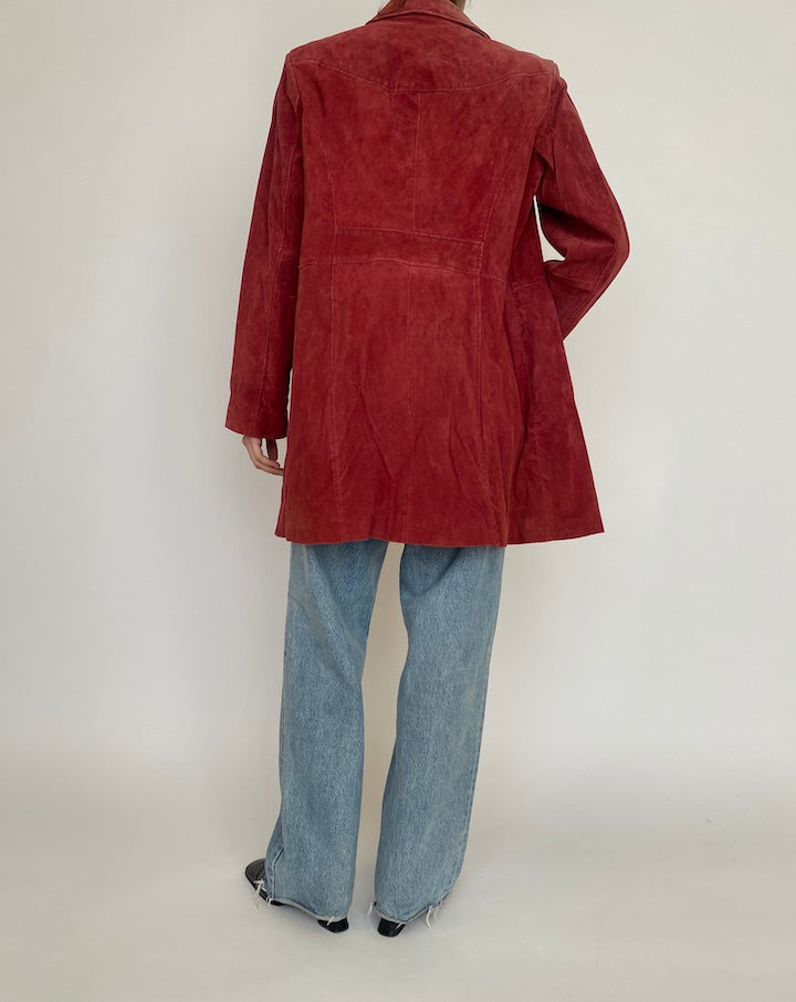 VINTAGE RED SUEDE LEATHER JACKET 4288