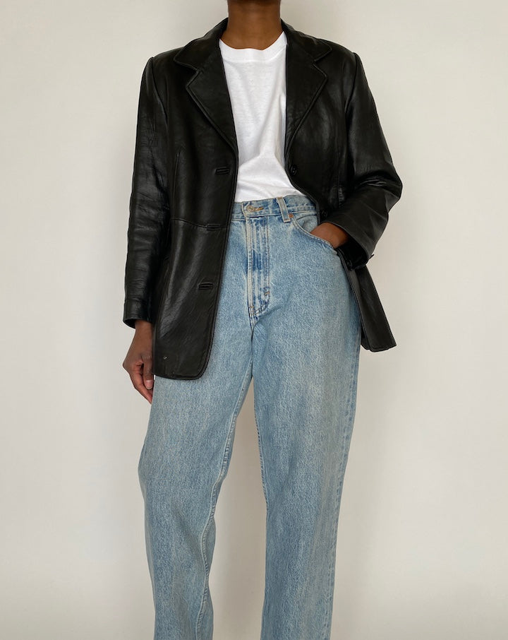 VINTAGE BLACK LEATHER JACKET 4663