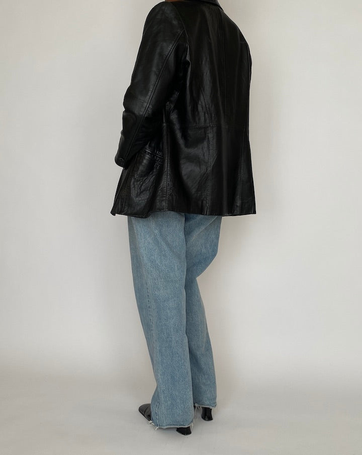 VINTAGE BLACK LEATHER JACKET 4663