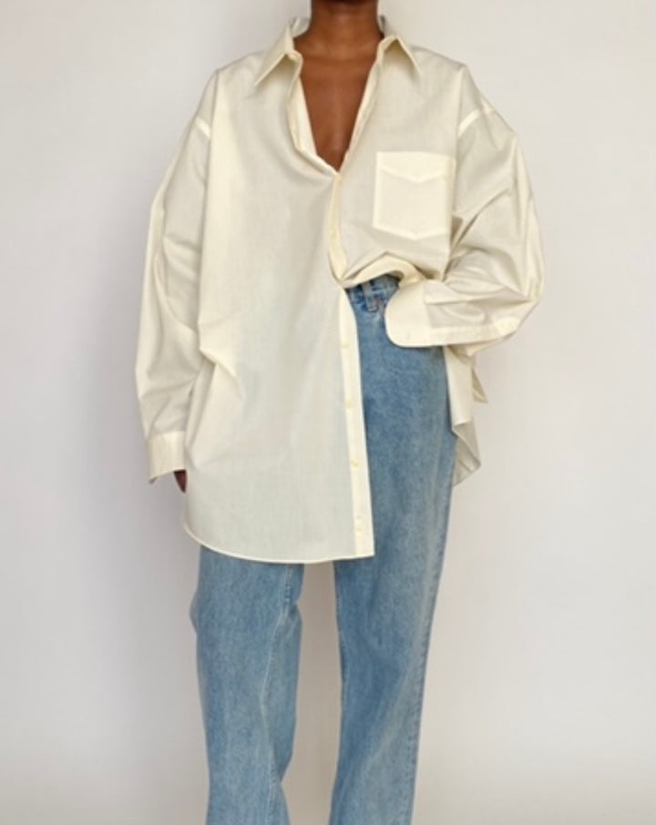 VINTAGE OFF WHITE OVERSIZED SHIRT 4642