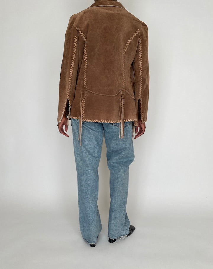 VINTAGE BROWN SUEDE LEATHER JACKET 4628