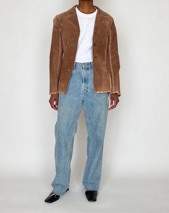 VINTAGE BROWN SUEDE LEATHER JACKET 4628