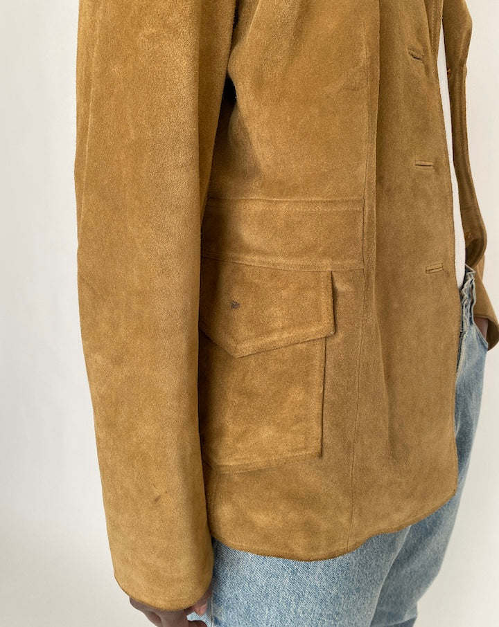 VINTAGE BEIGE SUEDE LEATHER JACKET 4661