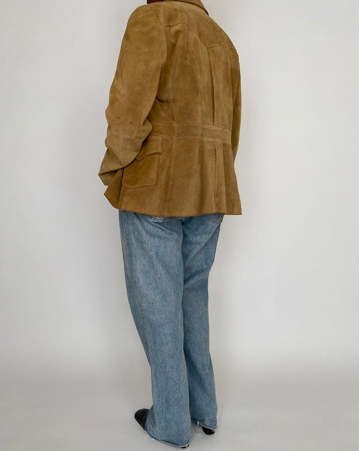 VINTAGE BEIGE SUEDE LEATHER JACKET 4661
