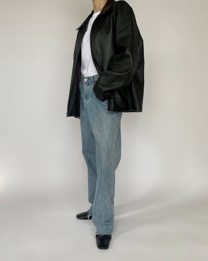 VINTAGE BLACK LEATHER JACKET 4704