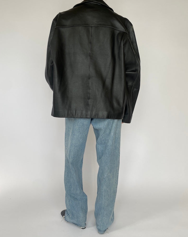 VINTAGE BLACK LEATHER JACKET 4704