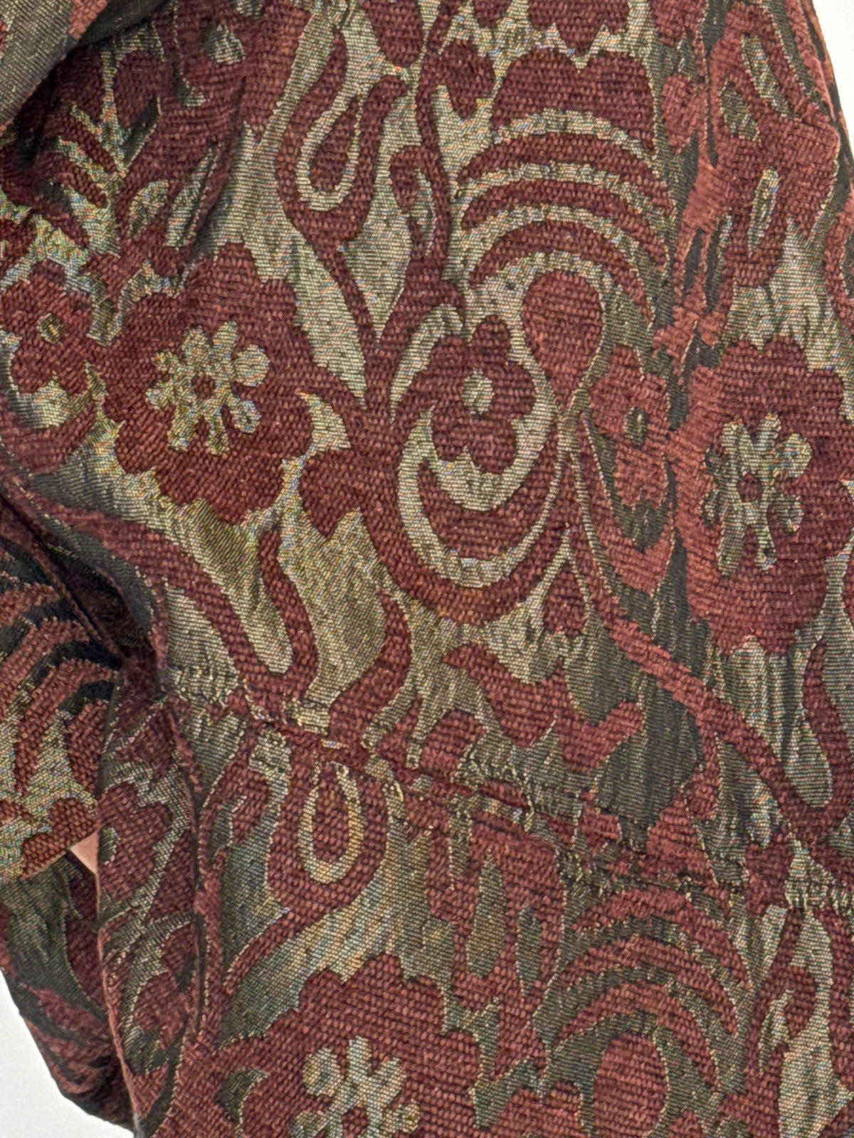 Vintage burgundy floral tapestry jacket