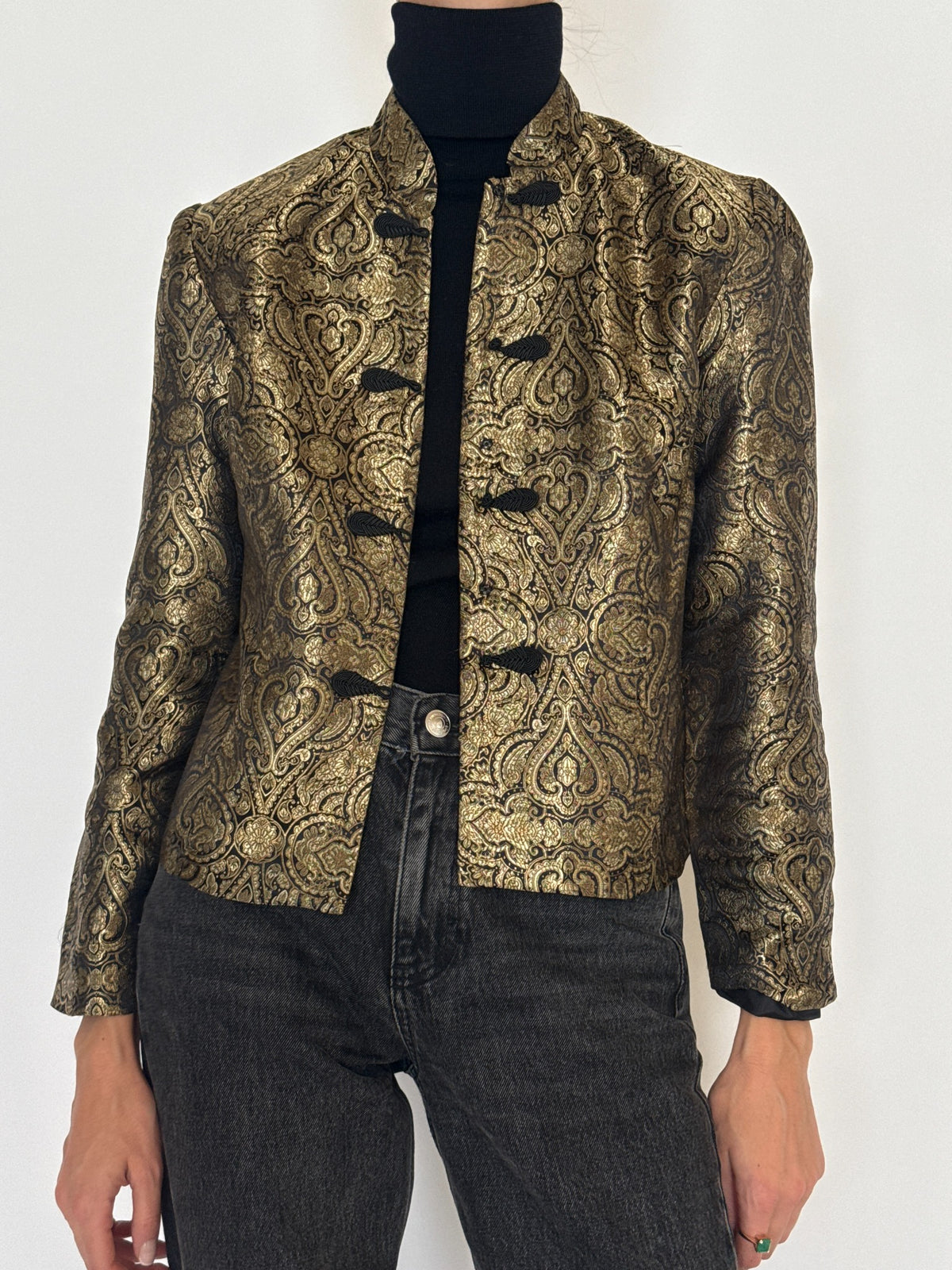 Vintage gold paisley jacquard jacket