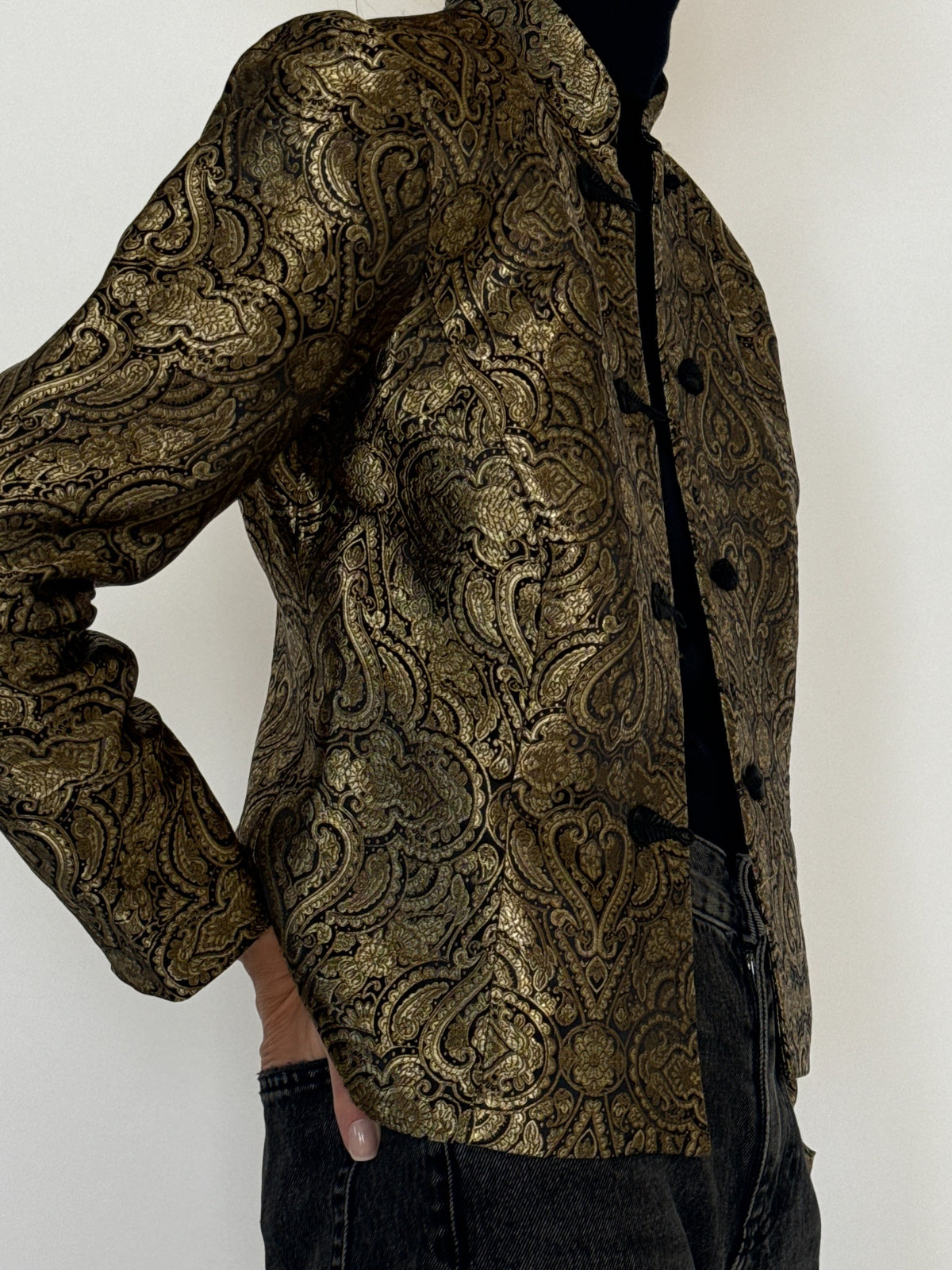 Vintage gold paisley jacquard jacket