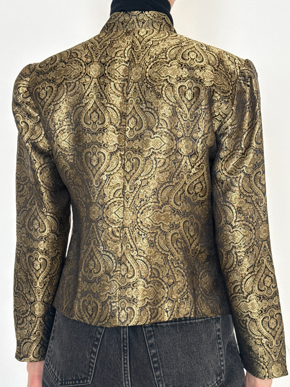 Vintage gold paisley jacquard jacket