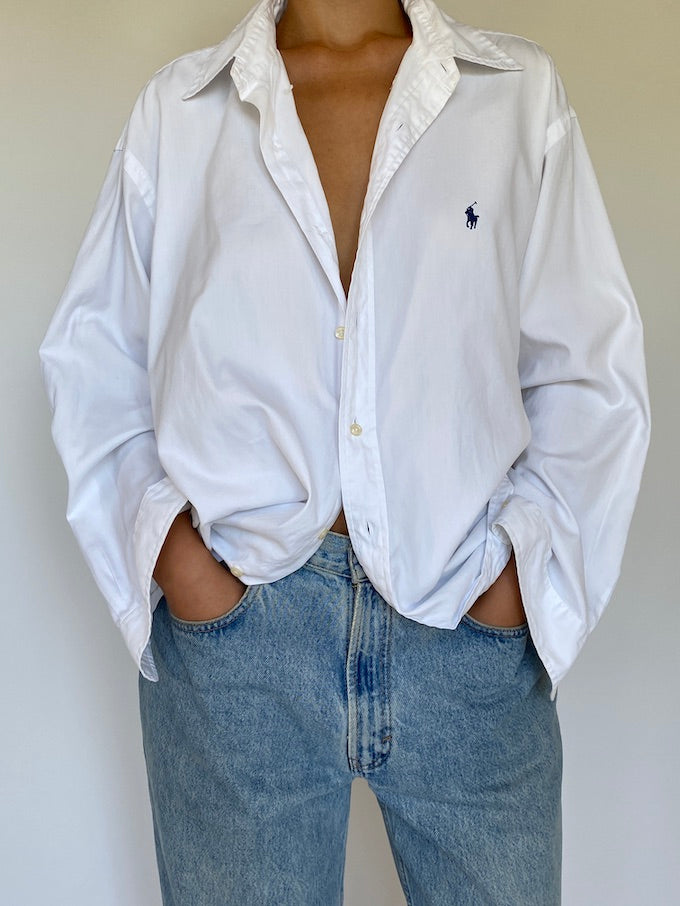 Vintage Oversized White Ralph Lauren Shirt 5644