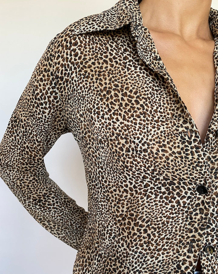VINTAGE ANIMAL PRINTED BLOUSE 694-3