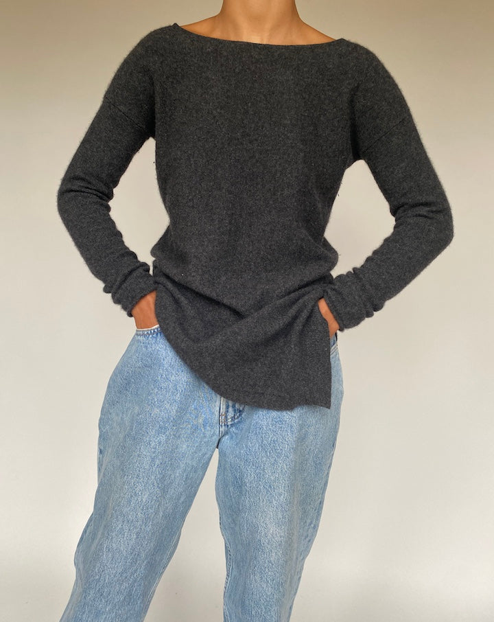 VINTAGE ASYMMETRICAL CASHMERE SWEATER 772-2