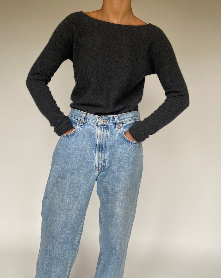 VINTAGE ASYMMETRICAL CASHMERE SWEATER 772-3