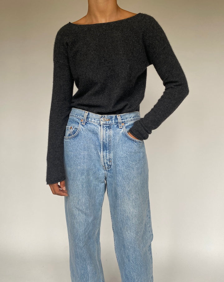 VINTAGE ASYMMETRICAL CASHMERE SWEATER 772-4