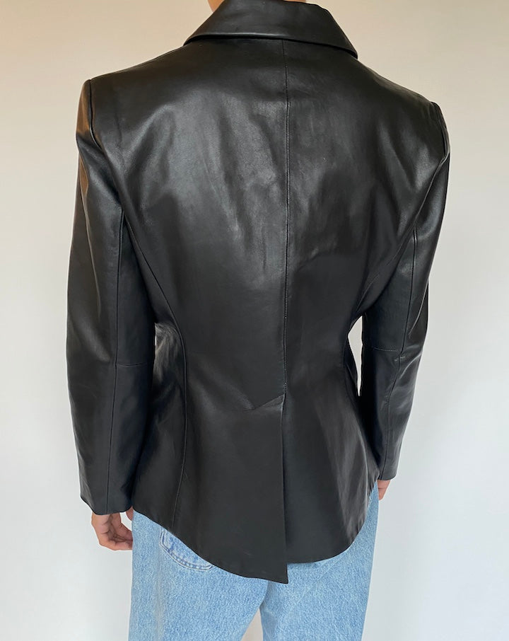 VINTAGE BEAUTIFUL BLACK LEATHER JACKET 1326-2