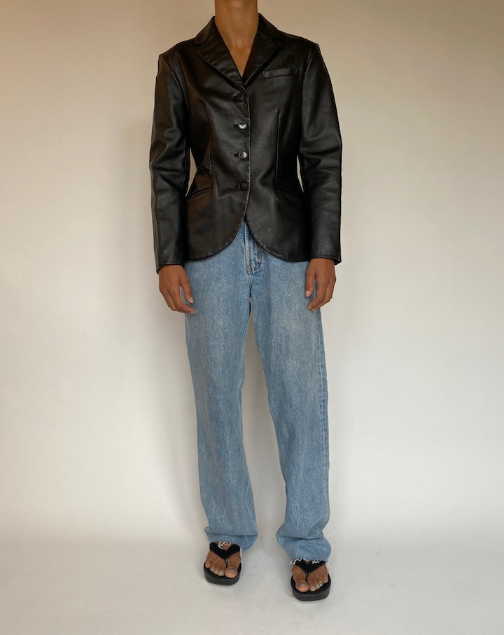 VINTAGE BEAUTIFUL BLACK LEATHER JACKET 1326
