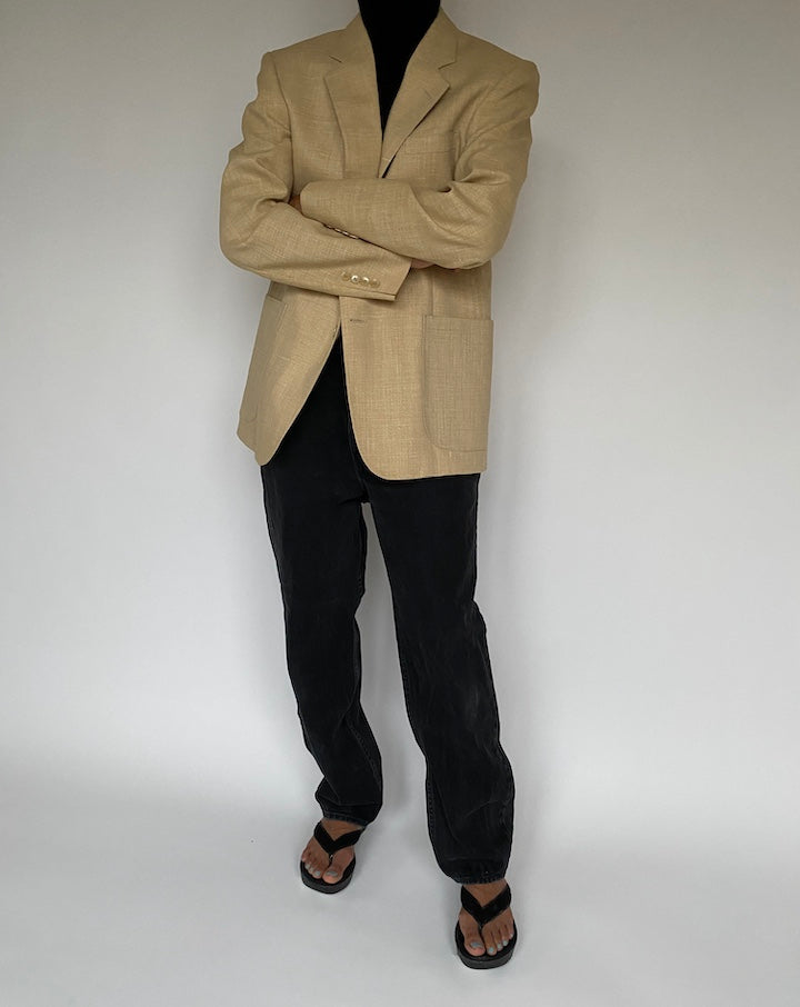 VINTAGE BEIGE LINEN BLAZER 1420