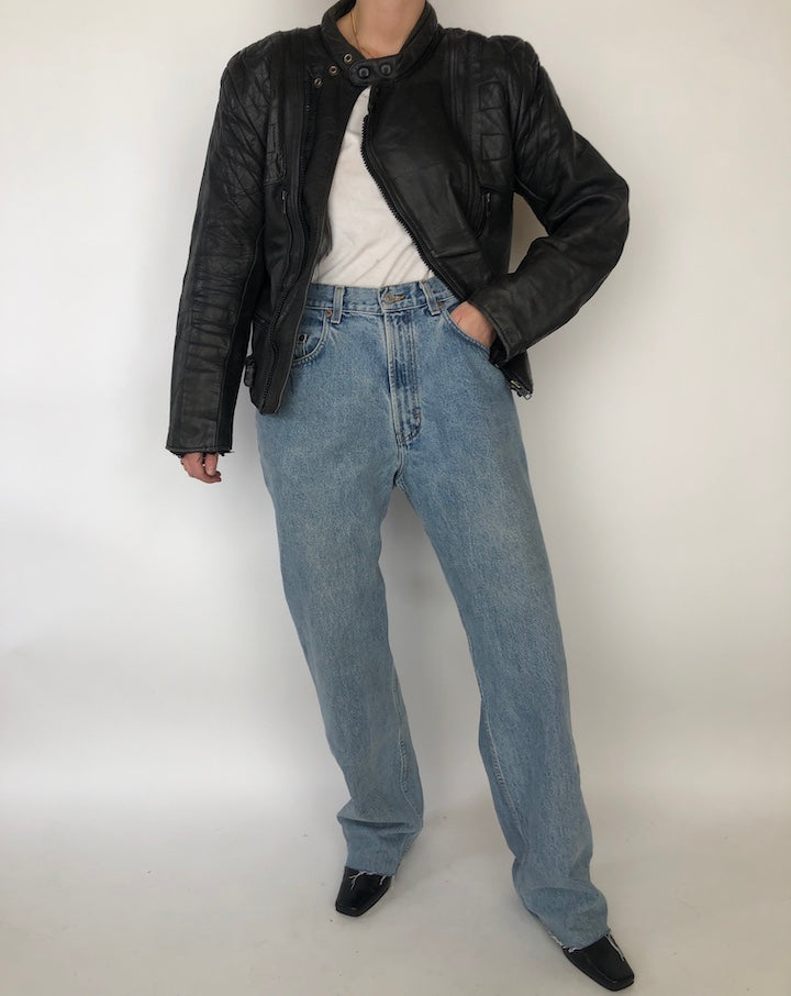 VINTAGE BIKER LEATHER JACKET 223-3