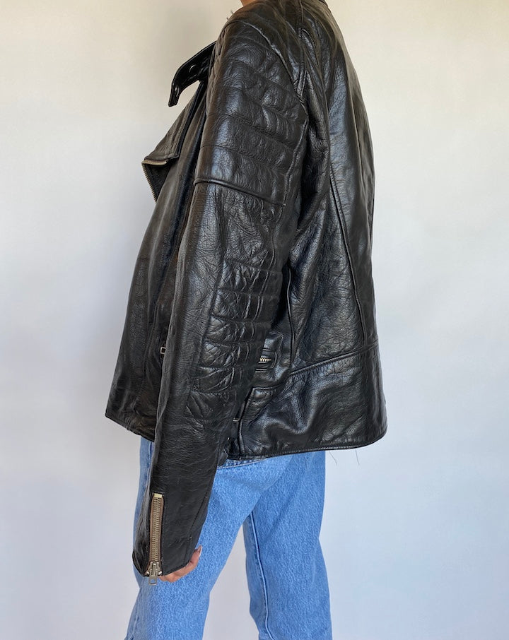 VINTAGE BIKER LEATHER JACKET 607