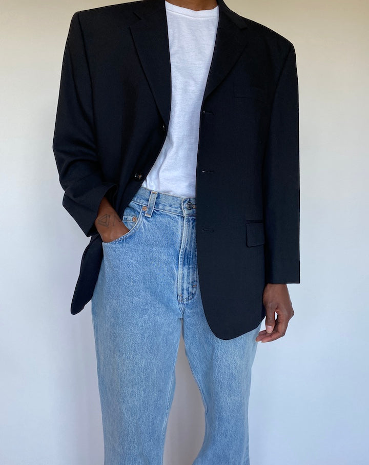 VINTAGE BLACK BLAZER 1297-2