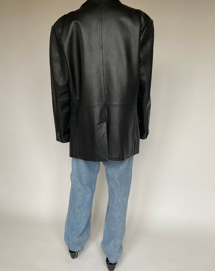 VINTAGE BLACK LATHER JACKET 1216-2